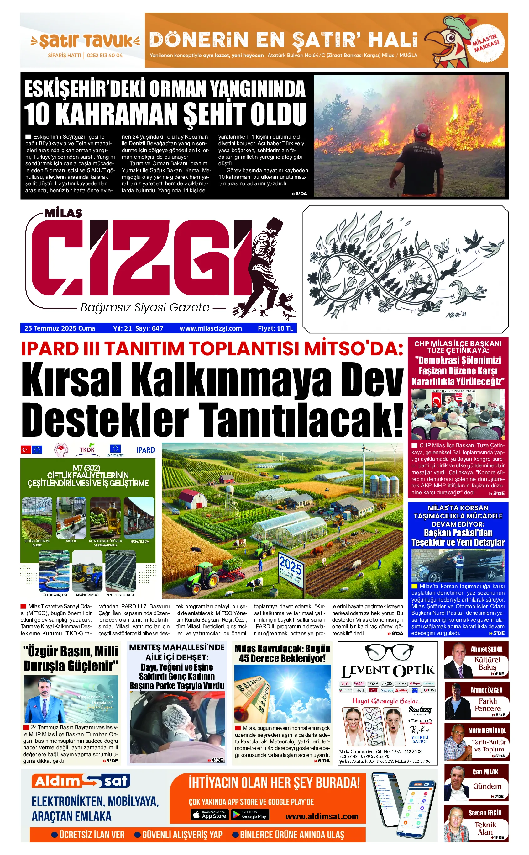 ÇİZGİ SAYI 647 - 25 TEMMUZ 2025 CUMA