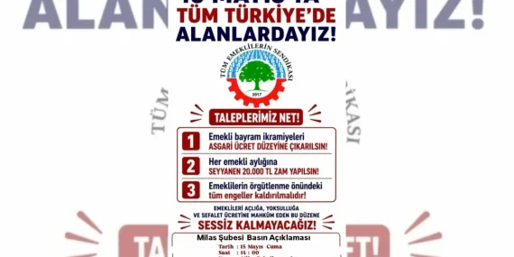 Emekliler 15 Mayıs’ta Alanlara Çıkacak